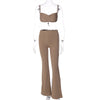 Bra Top & Flare Pants Two-Piece Set