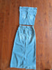 Off-the-Shoulder Vintage Denim Skirt Suit Two-Piece Set