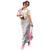 Printed Short-Sleeved Baseball Jacket