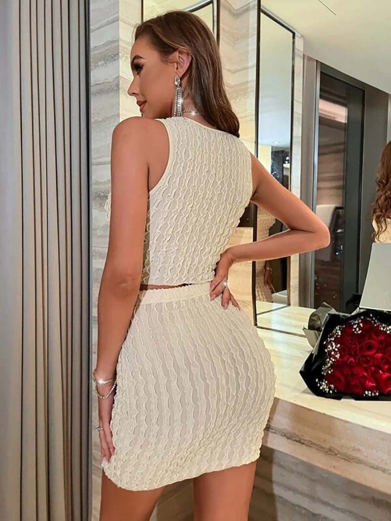 Small Tank Top High Waist Hip Tight Skirt Set