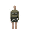 Motorcycle style detachable jacket short skirt 2PC set