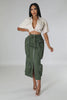 Pocket Workwear Large Lace Up Skirt