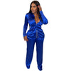 Two Piece Elastic Satin Lace Up Set