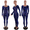 Mesh flocked shoulder jumpsuit