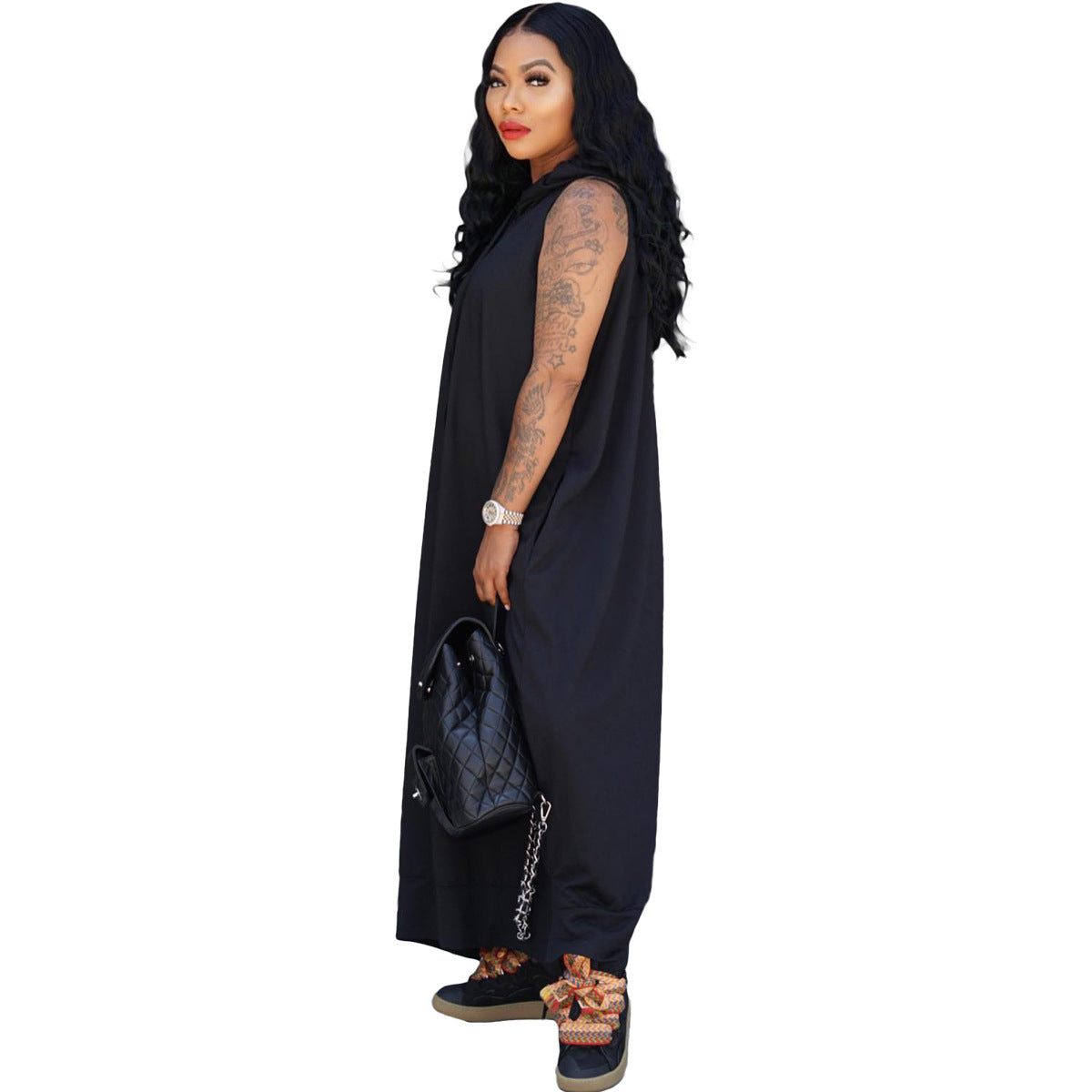 Long Loose Hoodie Dress