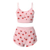Printed Suspenders Tight Sweet Home Wear Two-Piece Set