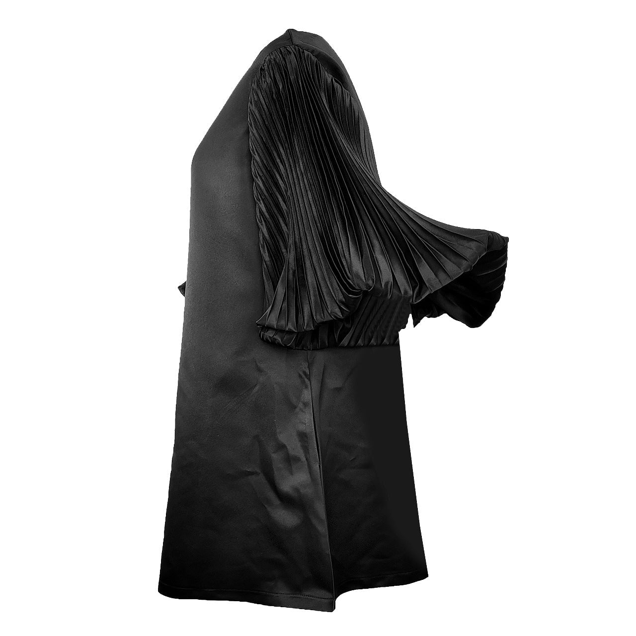 Pleated Lantern Sleeve Doll Dress