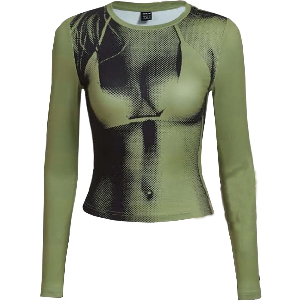 3D Printed Slim-Fit round Neck Top