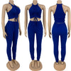 Solid Color Pleating Vest 2PC Set