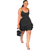 Strappy Low-Cut Ruffled Sheath Dress