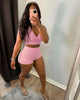 Puff Jacquard Vest Short Set