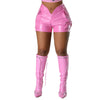 Sexy PU Leather Tight Low Waist Shorts