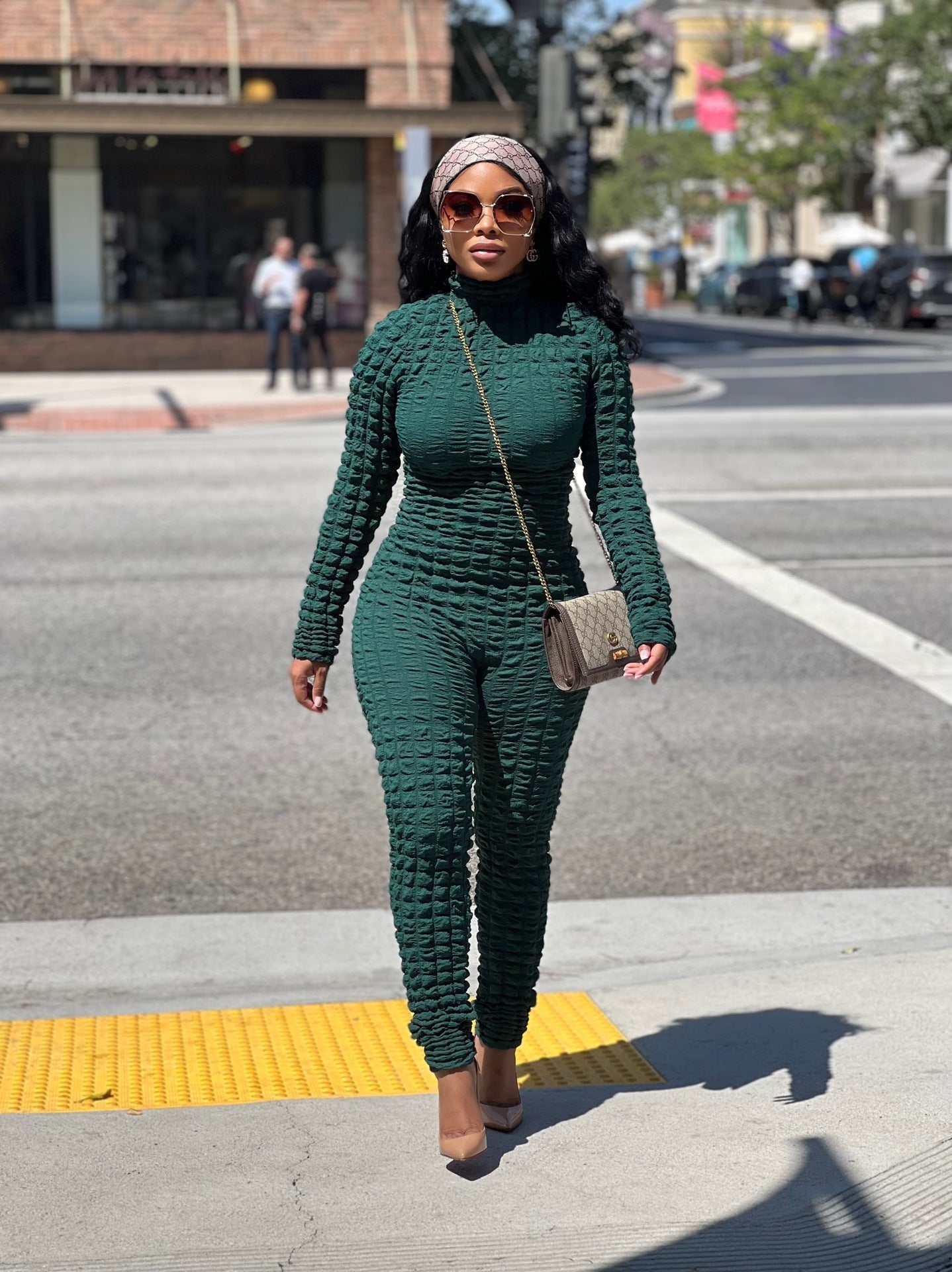 Plaid Two-Way Wear Jumpsuit
