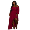 Large Solid One-shoulder Irregular Dress