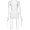 Long Sleeve Shawl Ripped Slim Fit Dress