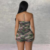 Openwork Print Camouflage Jumpsuit