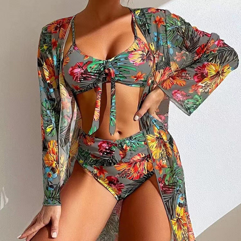 Printed Blouse Three-Piece Set Women's
