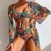 Printed Blouse Three-Piece Set Women's
