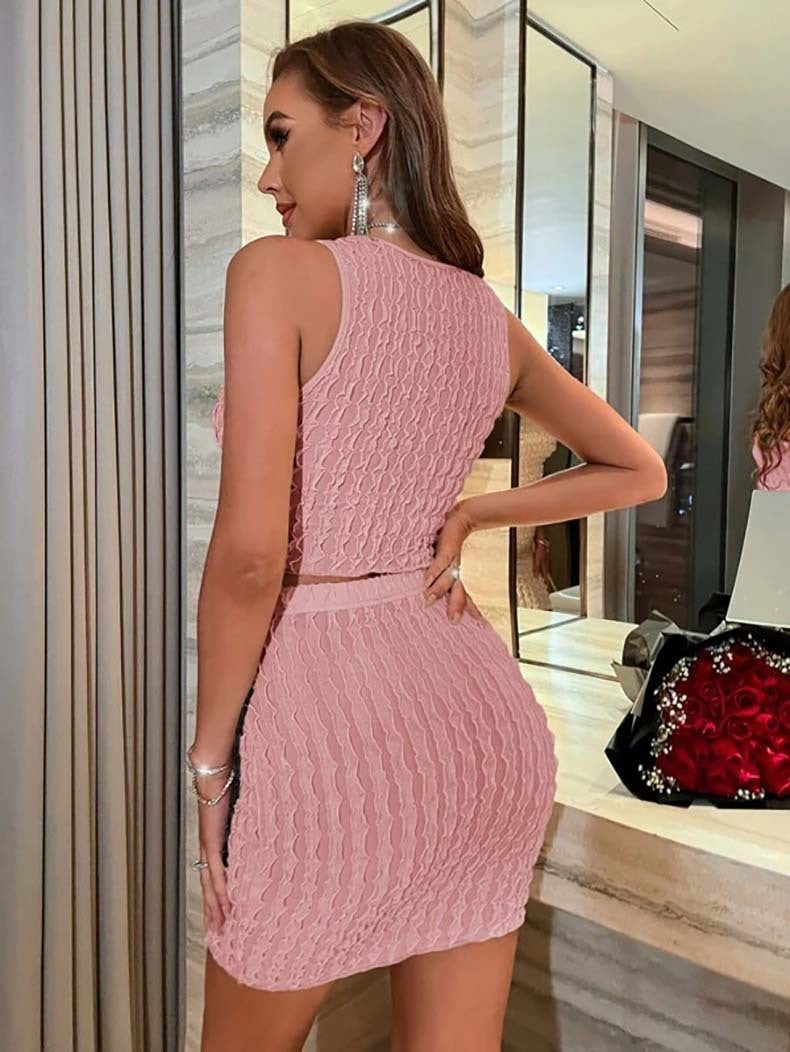 Small Tank Top High Waist Hip Tight Skirt Set