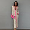 Slim lapel panels women's long sleeve cardigan dress