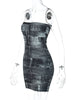 Printed Backless Top Sheath Dress