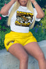 Banknote Printed T-shirt Short Sleeve Shorts 2PC Set