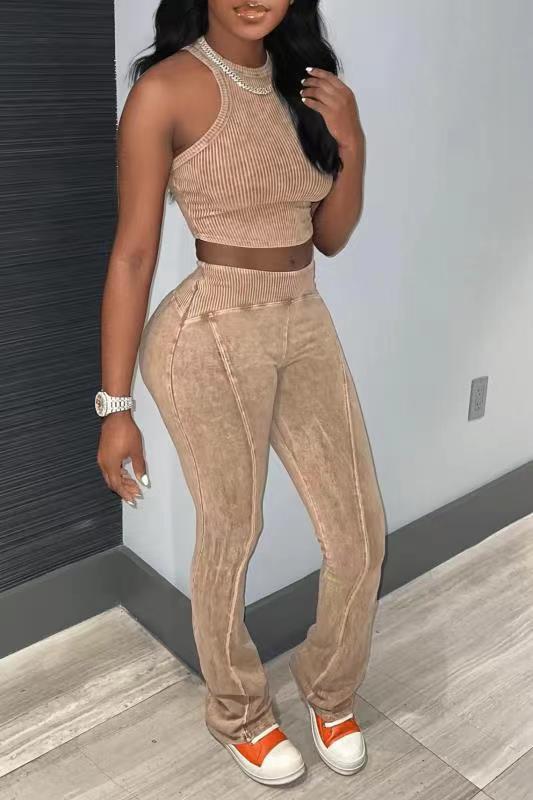 Stitching Printing Distressed 2PC Set