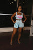 Letter Printed Top & Shorts  Set