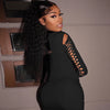 Long Sleeve Shawl Ripped Slim Fit Dress