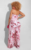 Bandeau Marble-print One-piece Wide-leg Trousers Loose Fit