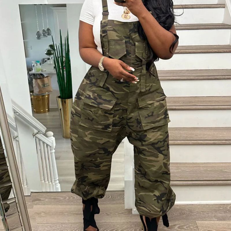 Loose Camouflage Overalls Jumpsuit