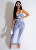 Jeans Printed Vest U-Neck Dress