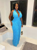 Halter Wave Pattern Sexy Bandeau High Waist Jumpsuit