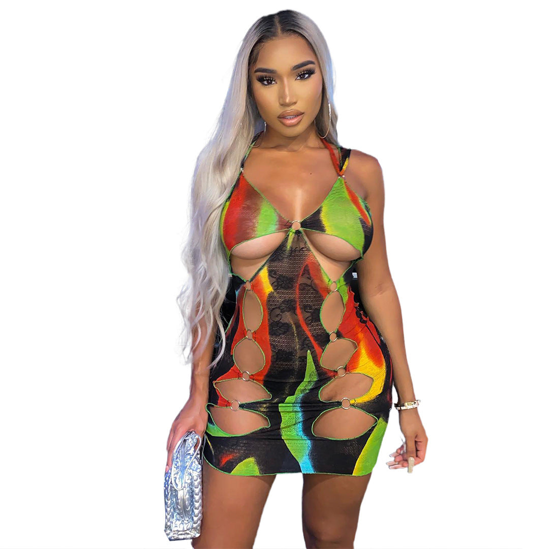 Sling Circle Hollow Dress