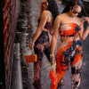 Navel Backless Tie-Dye Ghillie Suit 2pc set