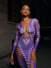 Ripped Skinny Sheath Dress Rhinestone Printed Dress