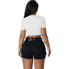Solid Color Lace-up T-shirt