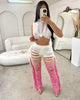 Fringed Hole Vest Trousers Set