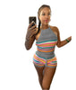 Knitted Backless Halter Top & Bottom 2PC Set