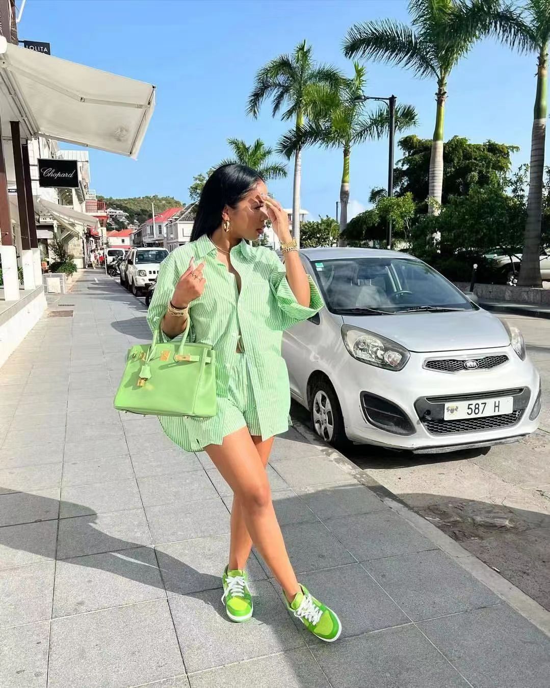 Striped Shirt and Shorts 2PC Set