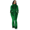 Fashion drawstring solid color dense velvet micro horn 2PC set