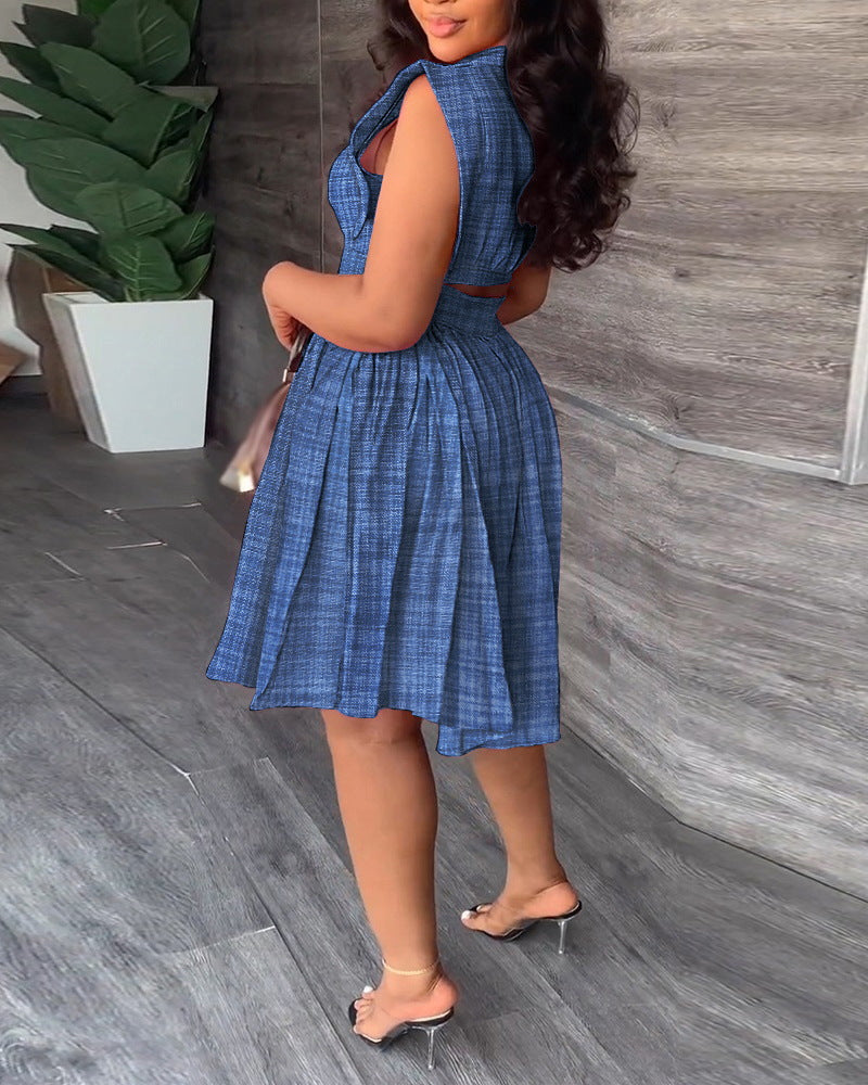 Ruffle Edge Panel Dress