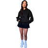 Solid Color Long Sleeved Shorts Hoodie Two-piece Set