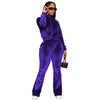 Fashion drawstring solid color dense velvet micro horn 2PC set
