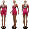 Printed Heart Neck Slim Fit Sports & Casual Suit