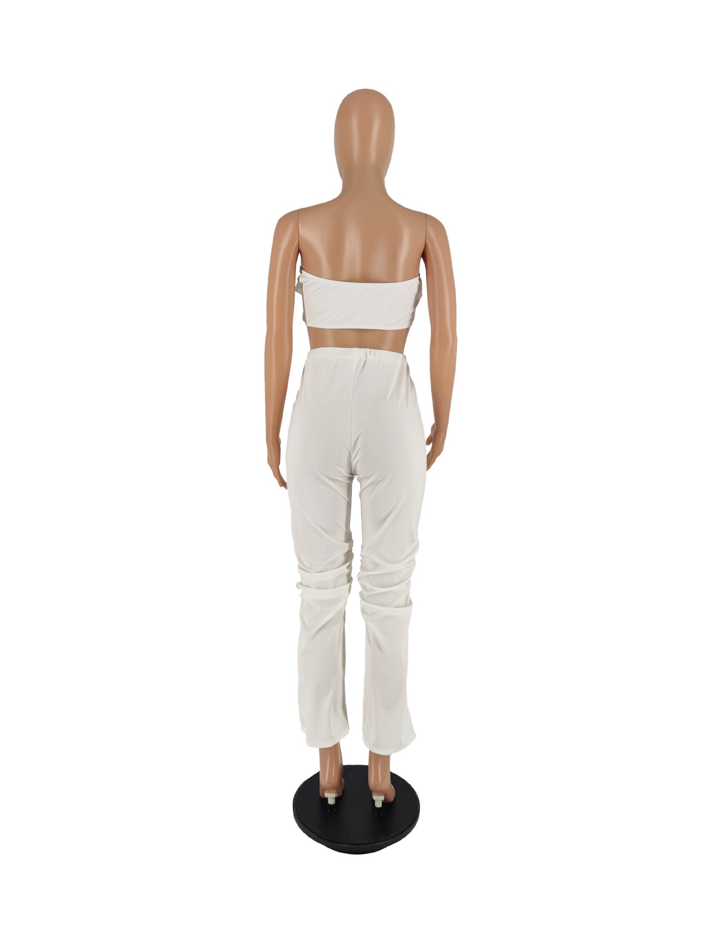 Sleeveless Lace-up Chest Wrap Vest Pants 2PC Set