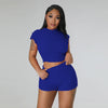 Cropped Shorts Popcorn Bubble Two-Piece Set