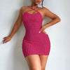 Strap Backless Popcorn Dress