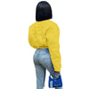 Star embossed thumb button cotton padded warm jacket