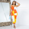 Patchwork Vest Trousers Two-piece Set